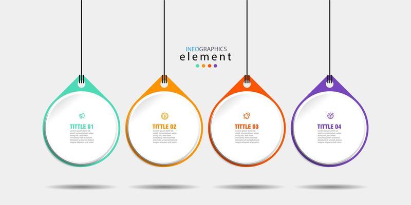 Modern business Infographic with title design template Vector with icons and 4 options or steps. Can be used for process diagram, presentations, workflow layout, banner, flow chart, info graph. Eps10