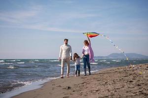 happy family enjoying vecation during autumn day photo