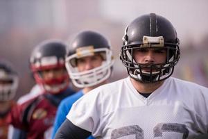 portrait of young american football team photo