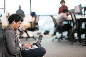 software developer working on the floor photo