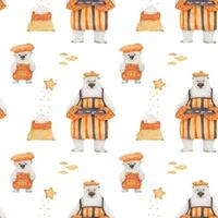 Polar Bear Christmas Story for wrapping paper vector