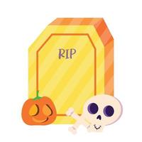 rip halloween lápida mortuoria ilustración vectorial vector