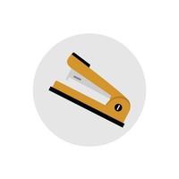 Stapler flat icon for web. Simple stapler flat sign vector design. Minimalist stapler web icon isolated. Orange stapler logo clipart. School supplies symbol icon