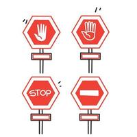 hand drawn doodle stop sign illustration vector