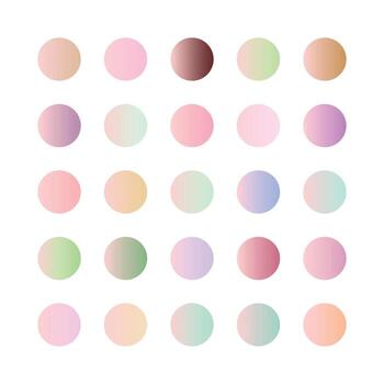 Pastel gradient smooth and vibrant color set. gradient set round Vector Template for design