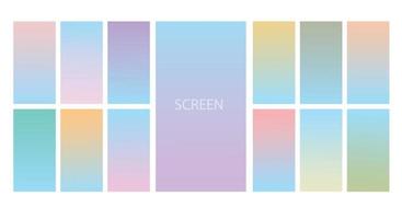 Set of Pastel gradient background. Soft pastel gradient background Template. Modern screen gradient for web vector