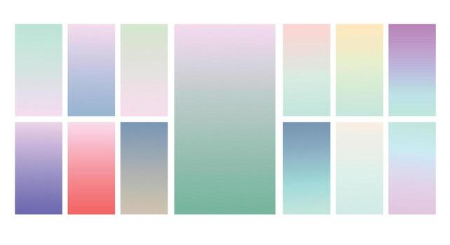 conjunto de fondo degradado pastel. plantilla de fondo degradado pastel suave. degradado de pantalla moderno para web vector