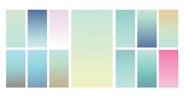 conjunto de fondo degradado pastel. plantilla de fondo degradado pastel suave. degradado de pantalla moderno para web vector