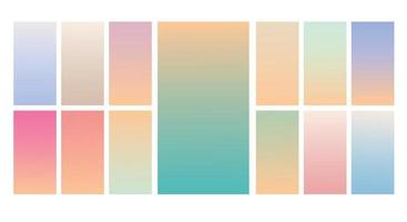 Set of Pastel gradient background. Soft pastel gradient background Template. Modern screen gradient for web vector