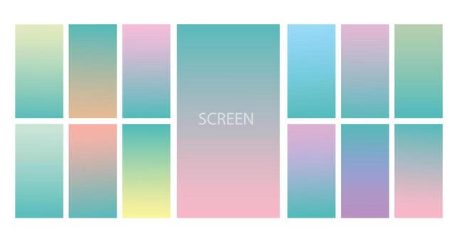 Set of Pastel gradient background. Soft pastel gradient background Template. Modern screen gradient for web vector