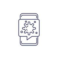 contact tracing app line icon vector