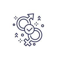 sex icon with gender symbols, line design vector