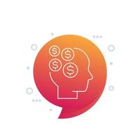 money thinking line icon, vector art