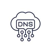 DNS line icon for web vector