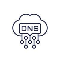 DNS line icon for web vector