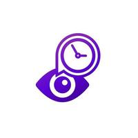 icono de ojo y reloj, ver el logotipo del vector de tiempo