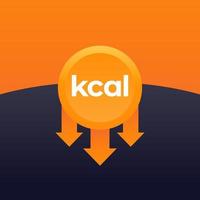 kcal reducing, cut calories vector design