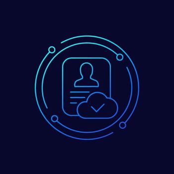 account backup line icon for web vector