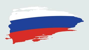 Vintage style hand paint Russia flag vector