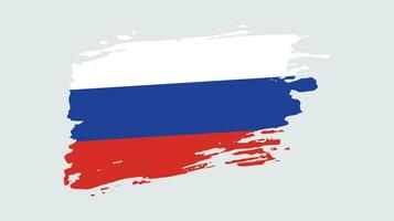 Hand paint professional abstract Russia flag vector