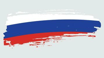 New faded grunge texture vintage Russia flag vector