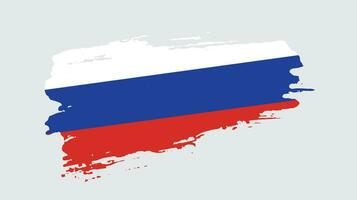 Colorful hand paint Russian grungy flag vector