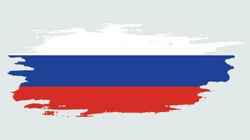 Flat grunge texture abstract Russia flag vector