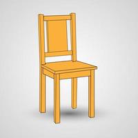 silla de madera aislada en un fondo blanco. muebles para el interior del hogar. vector
