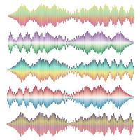 Sound waves vector set. Audio equalizer. Sound and audio waves isolated on white background.