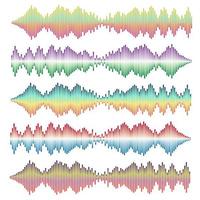 Sound waves vector set. Audio equalizer. Sound and audio waves isolated on white background.