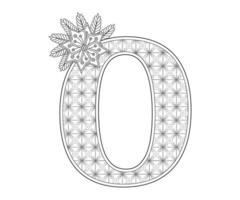 Alphabet colouring page with Floral style. ABC colouring page-Free Vector