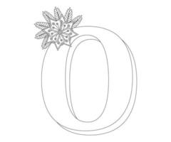 Alphabet colouring page with Floral style. ABC colouring page-Free Vector