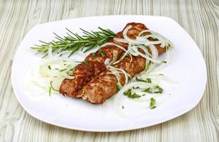 Kebab on plate photo