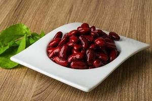 Kidney beans on wood photo