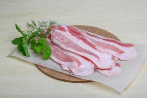 Raw bacon dish photo