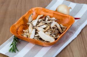 Dry shiitake meal view photo