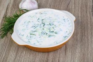 Tzatziki on wood photo