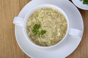 Crab meat soup photo