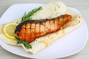 Grilled salmon dish photo