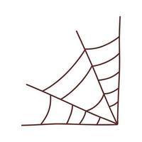 Web spider cobweb. Halloween element. Trick or treat concept. Vector illustration in hand drawn style