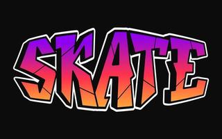 Skate word graffiti style letters. Vector hand drawn doodle cartoon logo skate illustration. Print for poster,t-shirt,tee,logo,sticker concept