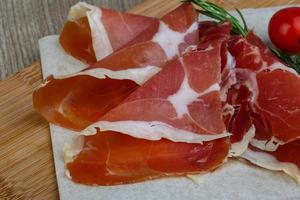 Jamon on wood photo