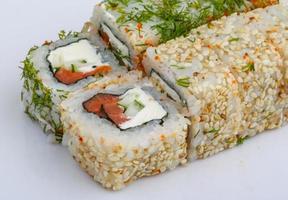 California roll on white photo