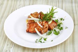 Shashlik on wood photo