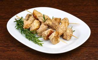 Chicken skewers dish photo