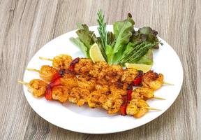 Prawn skewer dish photo