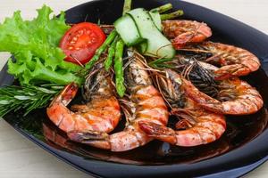 Grilled prawns dish photo