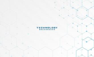 white background with blue tech hexagon vector