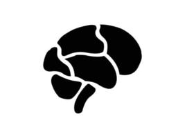 ilustración de vector de icono de cerebro plano simple.