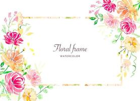 Watercolor floral frame , illustration with text space. It's perfect for greeting cards vector